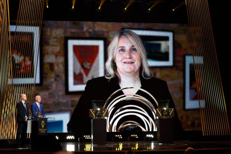 Emma Hayes caps off triumphant year with first-ever Ballon d’Or award