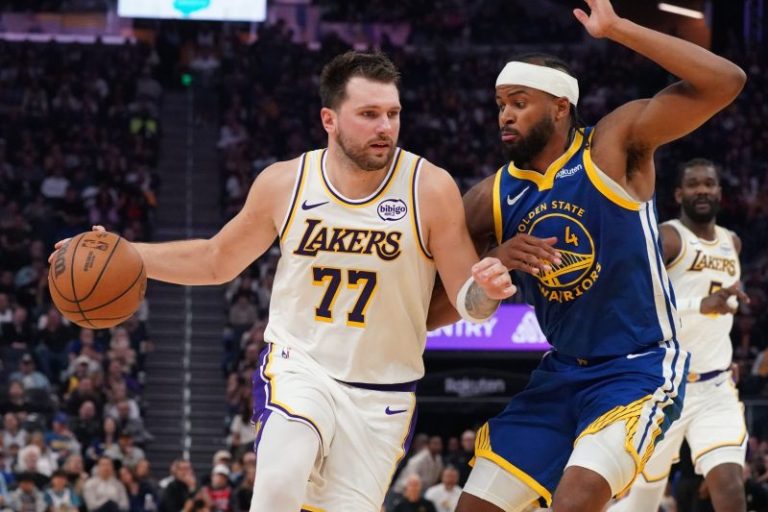 LeBron James, Luka Doncic lead Lakers to blowout win over Warriors